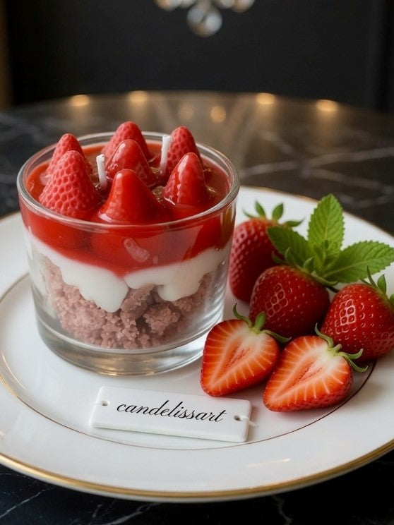 Lumânare mini desert Căpșuni