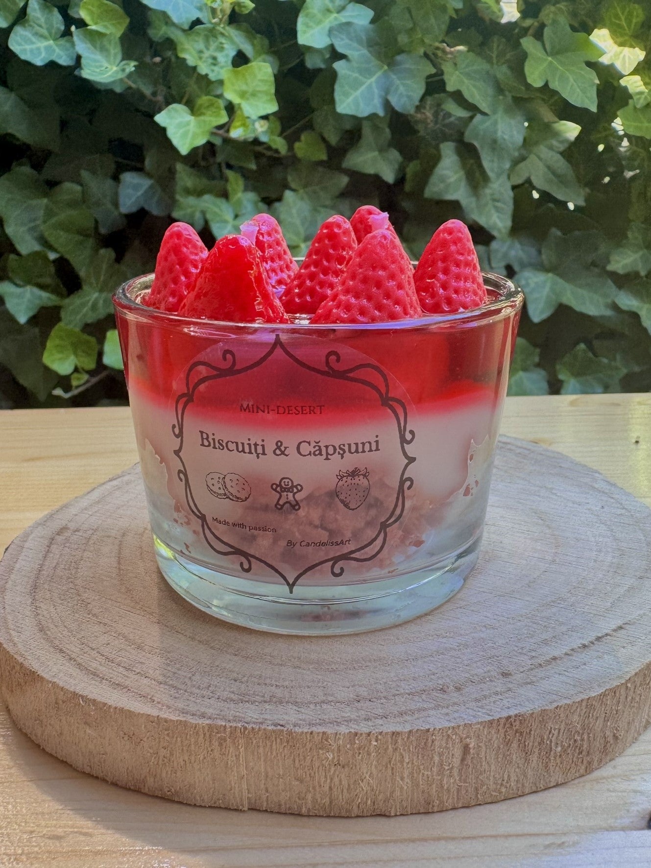 Lumânare mini desert Căpșuni