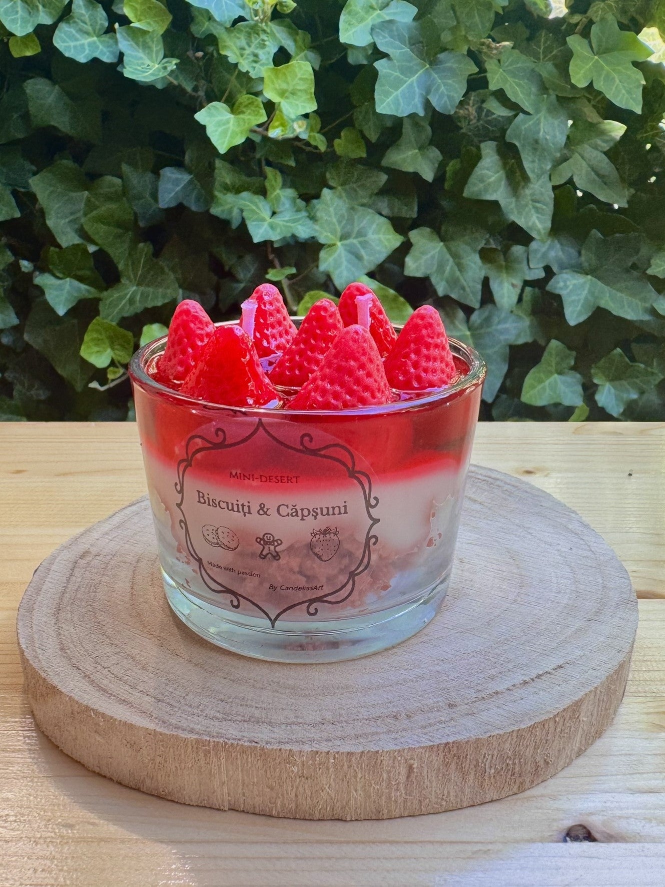 Lumânare mini desert Căpșuni